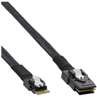 InLine Slim SAS Kabel SFF-8654 zu Mini SAS SFF-8087 12Gb/s 1m