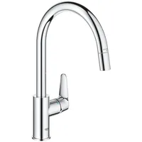 Grohe StartCurve - Einhand- Spültischarmatur (hoher Auslauf, herausziehbare Mousseurbrause, Schwenkbereich 360°, langlebig), chrom, 305620000