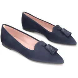 Pretty Ballerinas für Damen. 43726 Ella blaue Leder Ballerinas (38), Wohnung, Keine, Lässig