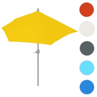 Sonnenschirm halbrund Parla, Halbschirm Balkonschirm, UV 50+ Polyester/Alu 3kg ~ 300cm gelb ohne St√§nder
