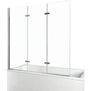 EMKE Emke, Duschkabine + Duschwand 3-teilig faltbar mit NANO Badewannenwand