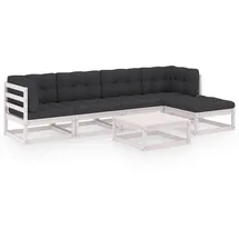 vidaXL 6-tlg. Loungeset Kiefer weiß
