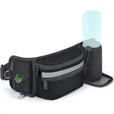 SupRovare Hunde Futterbeutel - Leckerlitasche für Hunde - Multifunktionaler Leckerlitasche mit Reflektor & Zusatzgurt - Ideal für Training und Outdoor - Schwarzer Bauchtasche für alle Hunderassen