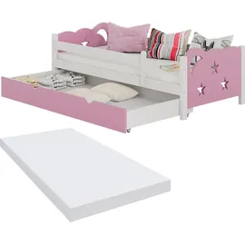 VitaliSpa Kinderbett Jessica 80 x 160 cm Spanplatte rosa/weiß