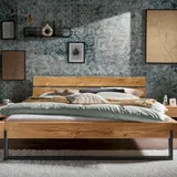 Massivholz »Edmonton« Wildeiche Balkenbett III 160x200 cm