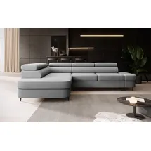 muffo Modernes Ecksofa Priam L-Form mit Schlaffunktion – Stil, Komfort und Vielseitigkeit für Ihr Zuhause - Grau/Beige/Gold