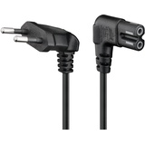 goobay Netzkabel Eurostecker/C7 Buchse beidseitig abgewinkelt; 1 m, Schwarz Eurostecker (Typ C, CEE 7/16) > Gerätebuchse C10