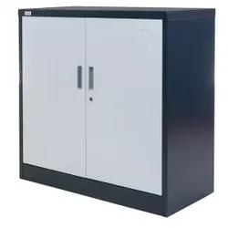 Jet-Line Aktenschrank KIEW weiss dunkelgrau 90x40x90cm