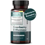 SOLVISAN Cranberry D-Mannose - 60 Kapseln - ergänzt um Kürbiskernextrakt, Vitamin D und C