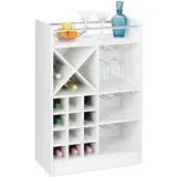 Relaxdays Weinregal mit Glashalter, 22 Flaschen, freistehend, Wein und Sekt, Hausbar HxBxT: 96 x 63 x 35 cm,