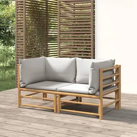 vidaXL Garten-Ecksofas Loungeset grau