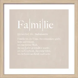 Gerahmtes Bild FAMILIE - bunt