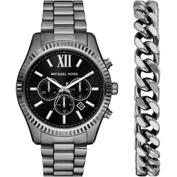 Chronograph MICHAEL KORS "LEXINGTON", anthrazit, Armbanduhren, Herren, Quarzuhr, Armbanduhr, Herrenuhr, Stoppfunktion, Edelstahlarmband