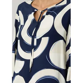 s.Oliver Gemusterte Viskosebluse mit Bindeband Blau/Mehrfarbig 34