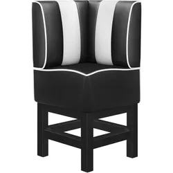 Diner Eckbank | Schwarz | B:H 60 x 133 cm | Gestreift | Leder | Eckbank American, American Diner Sitzbank, American Dinerbank