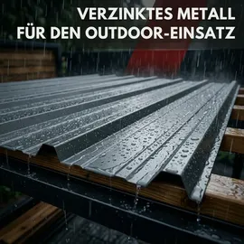 Albatros Trapezblech Dachplatten 12er Set Anthrazit RAL 7016 1090 x 445 mm verzinkt