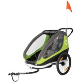 Hamax Traveller Kinderanhänger inkl. Fahrraddeichsel und Buggyrad green/grey 2021