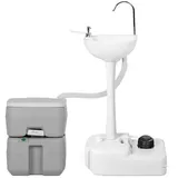Costway Tragbares Camping-Waschbecken, Handwaschbecken mit 17L Wassertank, Rädern, Handtuchhalter, Flüssigseifenspender & Fußpumpe, für Camping, Festival, Garten, Outdoor Party