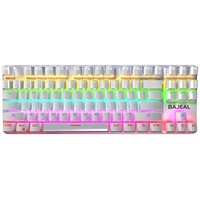 BAJEAL K200 mechanische Tastatur mit 87 Tasten, RGB-Lichteffekt | schwebende Tasten | zweifarbige Injektionstastenkappen | ergonomisches Design, gr...