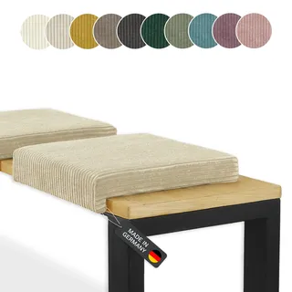 lycce Klemmkissen Sitzkissen mit 1 Leiste, Cordstoff extra Polsterung