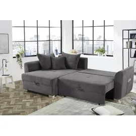 luma-home schönes für dein zuhause Eckcouch Cord 2-Sitzer Grau