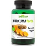 dreikraut - Kurkuma Forte Bio | Curcumin 95% + Kurkuma + Piperin | 160 vegane Kapseln | Deutsche Herstellung | frei von Zusätzen