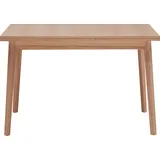 Hammel Furniture Esstisch HAMMEL FURNITURE "Basic Single, schnell innenliegende Einlegeplatten ausziehbar", beige (naturfarben), B:120cm H:76cm T:80cm, Tischplatte: Eiche Melamin mit weiß pigmentierter Eichenkante (Mattlack), Gestell: Eiche massiv weiß pigmentiert,