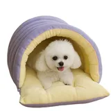 Winterhöhle – Abnehmbares Und Waschbares Kissen, Geschlossenes Katzenbett Für Den Winter – Warmes Nest, Schlafbett, Welpenhaus, Kleine Hundehöhle Für Den Innenbereich, Wohnzimmer, Garten, Hof