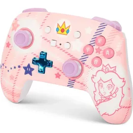 PowerA Enhanced Wireless Controller Princess Peach Plaid Rosa Nintendo Switch