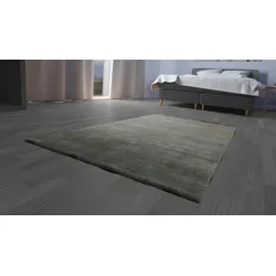 Wollteppich MORGENLAND "GABBEH FEIN UNI", grau, B:70cm H:18mm L:140cm, Wolle, Teppiche, reine Schurwolle, uni, Wohnzimmer