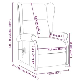 vidaXL Massagesessel Creme Polyester 348525 x 0 x 0 cm Beige