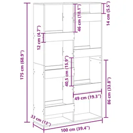 vidaXL Raumteiler Braun Eichen-Optik 100x33x175 cm Holzwerkstoff
