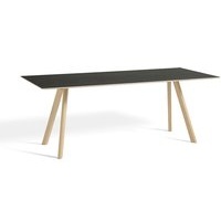 Tisch CPH30 water-based lacquered oak - black linoleum 250 cm x 90 cm