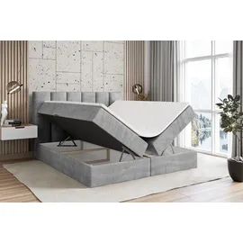 altdecor BOXBETT mit Matratze H3 und Lattenrost, - BOXI1 - 160x200 cm Hellgrau