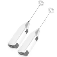 2 Stück Elektrische Milchaufschäumer Stab Handmixer Kaffeemilchschäumer, Kompakt und tragbar, für Cappuccino und Milchshakes