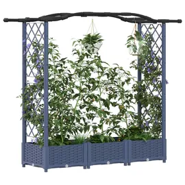 vidaXL Hochbeet mit Rankgitter und Dach 169 x 40 x 125 cm Grau