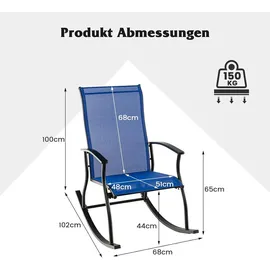 Costway Gartenstuhl 2er Set 0 x 0 x 0 cm blau