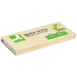 Haftnotizblock Recycling 38x51mm gelb 100 Blatt