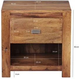 Wohnling Nachtschrank 40 x 40 x 40 cm Braun