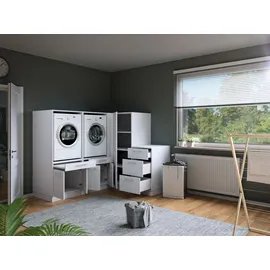 laundreezy Mehrzweckschrank-Set 203 x 162 x 68 cm Weiß