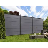 Traumgarten Zaun-Set 2500 x 180 cm Anthrazit/WPC