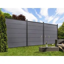 Traumgarten Zaun-Set 2500 x 180 cm Anthrazit/WPC