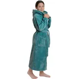 WeWo Fashion Kinderbademantel WEWO FASHION "8514" Gr. 176, blau (ocean), L:116cm, Baumwoll-Mix, Hausmäntel, mit kuscheliger Kapuze