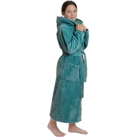 WeWo Fashion Kinderbademantel WEWO FASHION "8514" Gr. 176, blau (ocean), L:116cm, Baumwoll-Mix, Hausmäntel, mit kuscheliger Kapuze