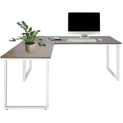 Eckschreibtisch / Schreibtisch / Computertisch WORKSPACE XL I 180 x 180 cm grau / weiß hjh OFFICE