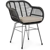 Idimex Paramo Gartenstuhl 61 x 57 x 82 cm schwarz/beige