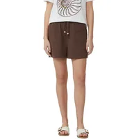 S.Oliver - Jersey-Shorts mit Elastikbund und Schmuckperlen, Damen, braun,