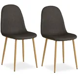 Homestyle4u Esszimmerstuhl 2er Set in Anthrazit 2339