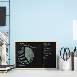 Relaxdays Kreidetafel mit Holzrahmen, abwischbare Tafel, Büro Memoboard, Wandtafel zum Aufhängen, 30 x 40 cm, schwarz