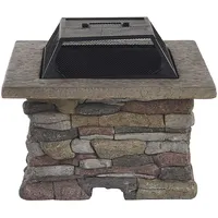Beliani Xxxl Feuerstelle, Grau, Stein, 72x47x73 cm, Grills & Outdoor-Küchen, Holzkohlegrills
